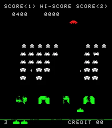 Space Invaders screen shot game playing